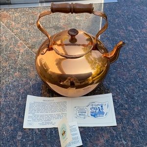 Vintage w tags Tagus copper tea pot from Portugal